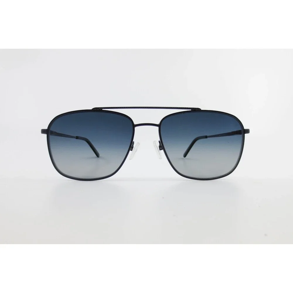 RMS 20219 Black Aviator Sunglasses Blue Gradient Lens Metal Frame 60-17-145